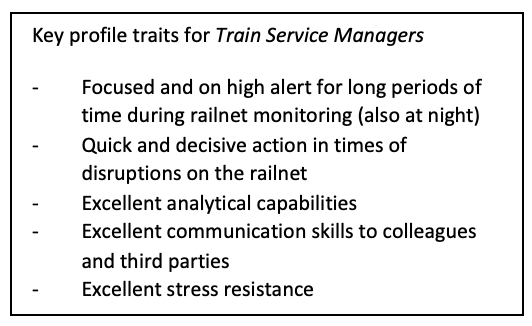 列车服务经理的主要特征
